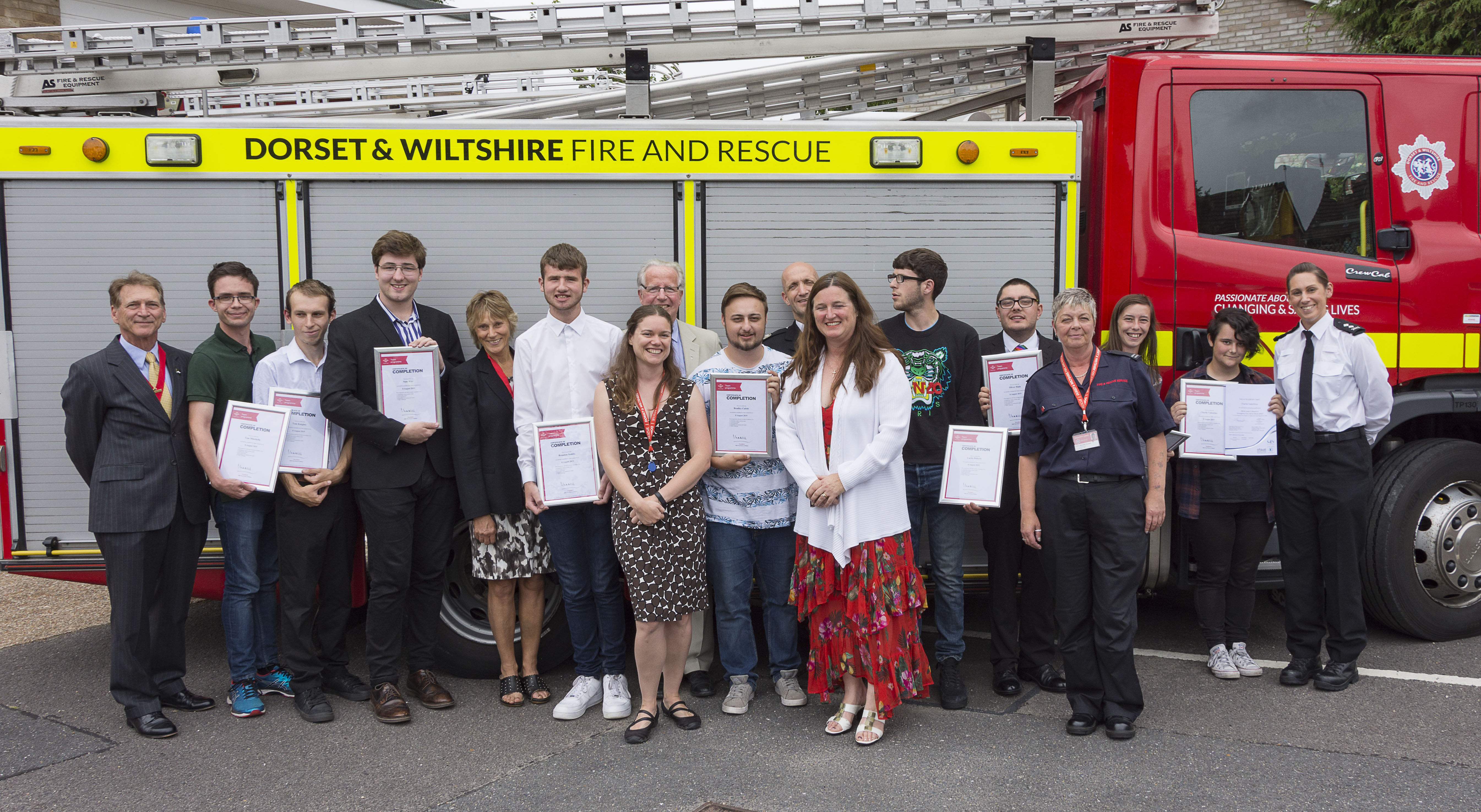 The Prince's Trust team with their certificates and guests