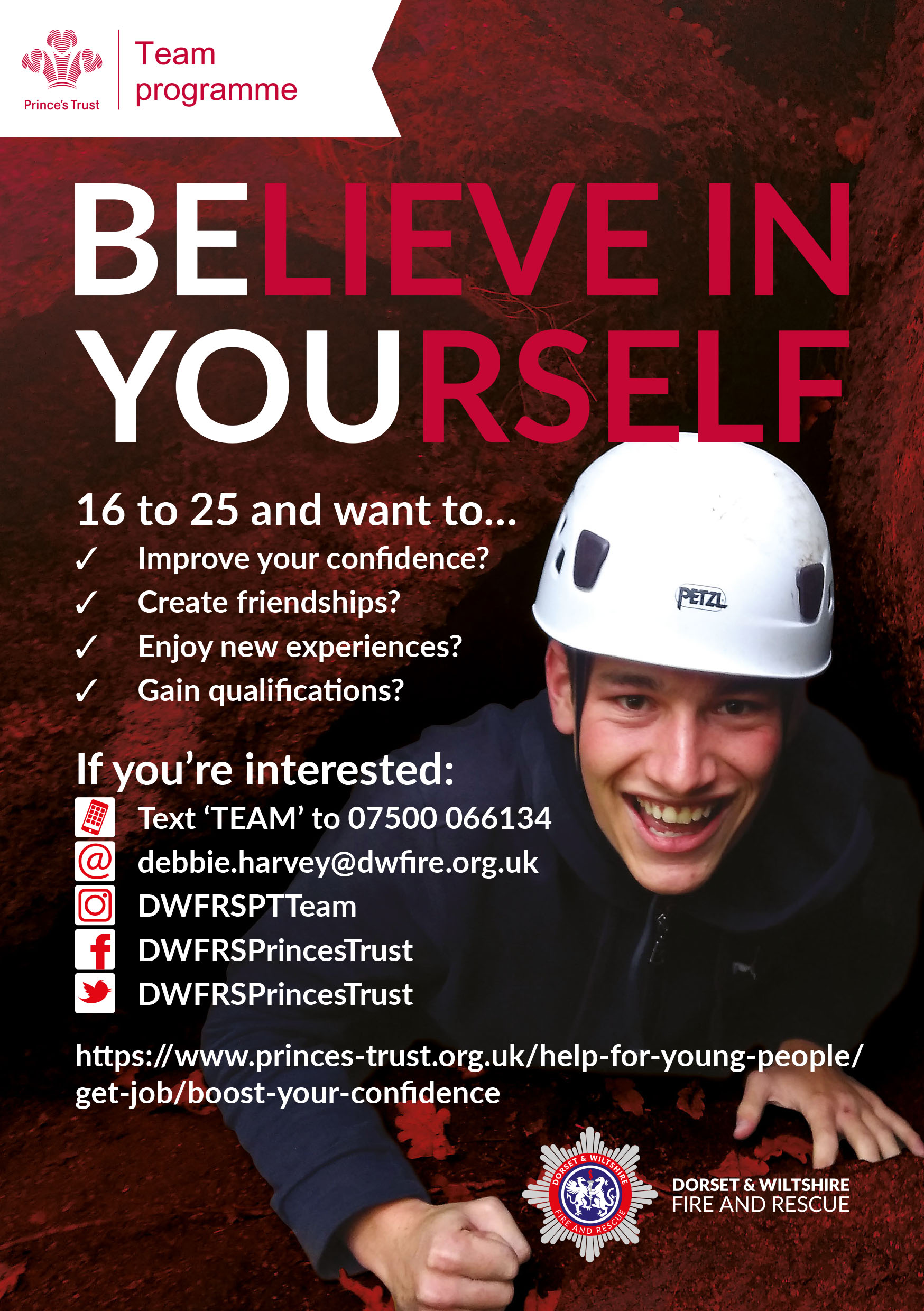 Leaflet explaining who Prince's Trust Team programme is aimed at